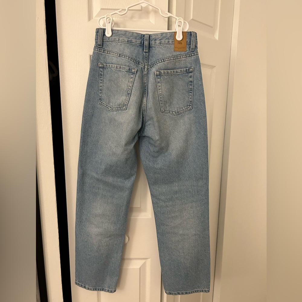 Blue High Rise Tapered Jeans - Picture 4 of 4